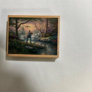 Cornish Heritage Farms Stamp Thomas Kinkade It Doesn't Get Much Better Fishing